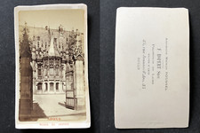 France, Rouen, Entrée du Palais de Justice, grid, circa 1870 vintage cdv album