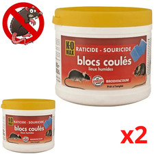 Raticide Souricide Bloc Coulé 240g Anti Rongeurs K-O MAX Lieux Humides