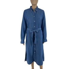 Gant Femme Bleu Chambray À Manches Longues Robe Taille EU 38 UK 10 US 8