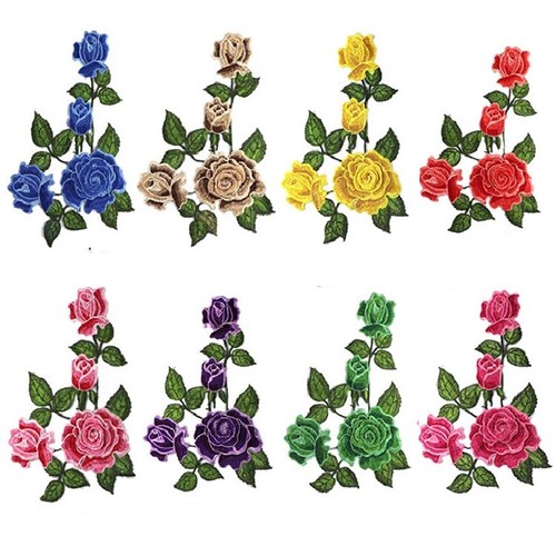 Applique brodée fleur rose - brodÉe,