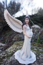 HF1543  FIGURINE  STATUETTE FEE  ENCEINTE  ELFE  FAIRY HEROIC  FANTASY FATA BEBE
