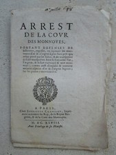 Judgment 1648 COUR DES MONNOYES prohibiting billions, transporting gold and silver.