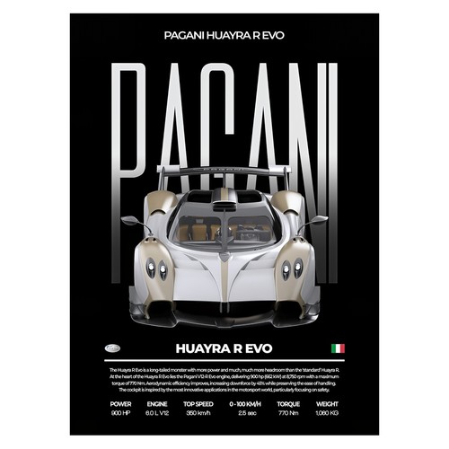 Affiche pagani huayra evo - r,