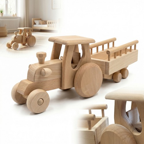 Tracteur bois avec remorque - tracteur,