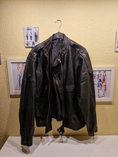 Blouson cuir noir vintage - cuir, 80s