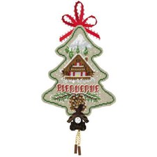 Kit point compté Le Bonheur des Dames "Décoration Noël Welcome Chalet Clock", 11