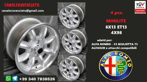Jantes minilite 6x13 4x98 alfa - 6x13,