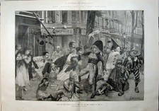 Old Antique Print 1887 Forestier Avenue La Gare Nice Earthquake France 19th