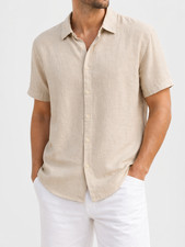 Chemise Homme Lin Beige 80%