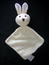 Doudou Plat lapin blanc ecru