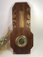 Antique Barometer / Thermometer - Apparent Mechanism - Wooden Dial - Brand LM
