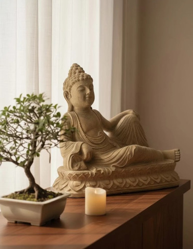 Statue bouddha couché - statue, de