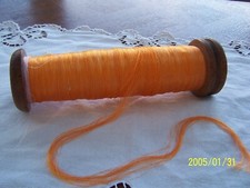 Antique Loom Wood Silk Coil. Orange/Pink. Ref.350