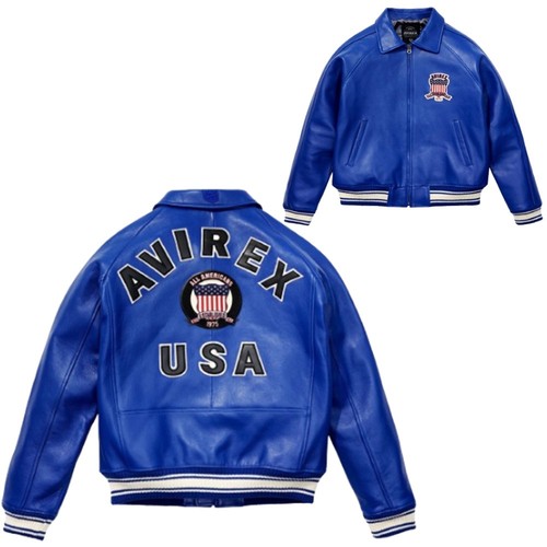 Veste simili cuir bleu - en,