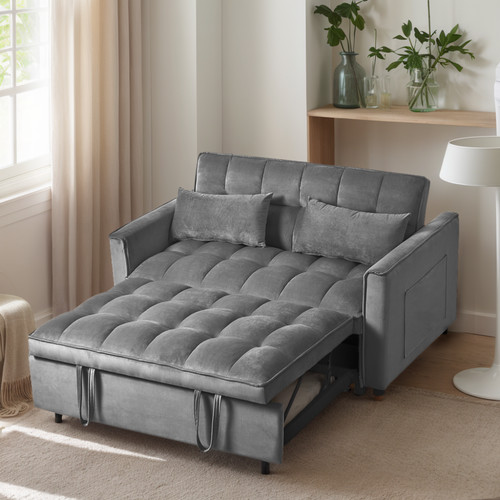Modern futon sofa bed gray - modern,