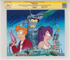 CGC SS Futurama SIGNED X5 Photo Billy West John DiMaggio Katey Sagal Lauren Tom