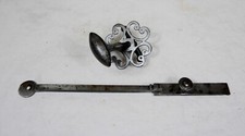 Antique Handmade Rosehip Shuttle Handle Clasp 33cm Wrought Iron Bar