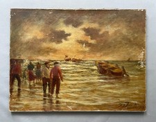 Sauvetage en mer, huile sur