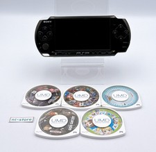 Sony PSP-3000 Console Black Region Free with 5 Bonus UMD Software Titles - Good