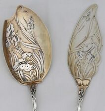 Puiforcat modèle Iris, couvert de service à glace, argent massif Minerve vermeil