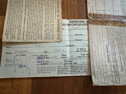 Document administratif peugeot - document,
