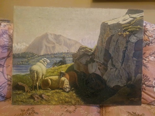 Peinture ancienne huile sur - peinture, ancienne,