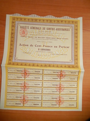 Ancienne action 100f societe - action,