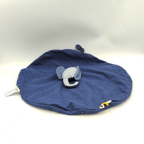 Doudou plat éléphant - , bleu