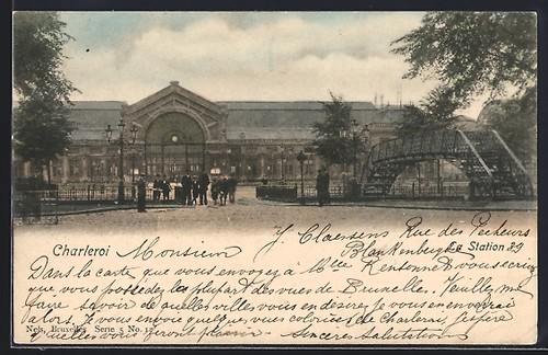 Cpa charleroi station - cpa,