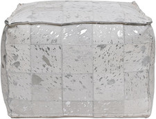 Laila Silver Square Pouf