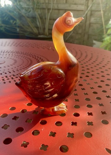 Grande oie sculptée - en, agate