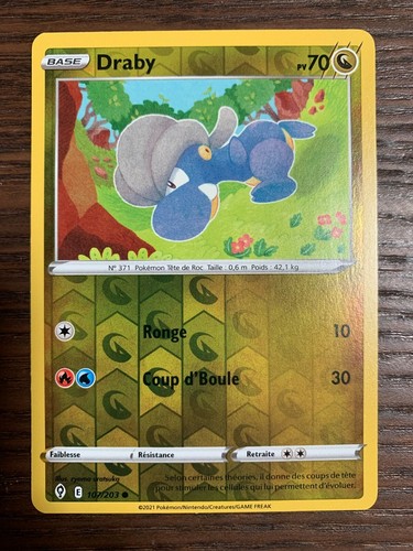 Carte pokémon reverse draby - carte,