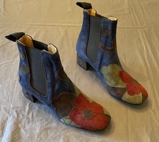 Maliparmi Magicoral multi colored Suede floral design Boots Size 38 or 7.5
