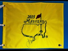Jordan Spieth 2015 Masters Flag Signed Beckett Scottie Scheffler Texas Teammate