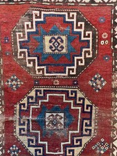 ———-FANTASTIC ANTIQUE CAUCASIAN KAZAK   RUG-----------