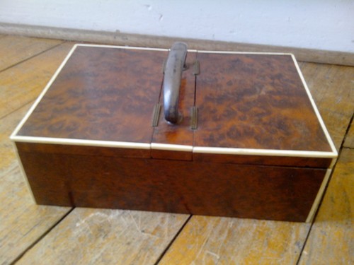 Antique art deco cigar humidor - art,