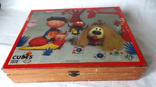 LE MANEGE ENCHANTE  , boite cubes en bois ORTF , vintage , Pollux , Margotte....