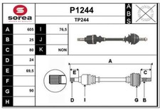 Arbre de transmission SNRA P1244