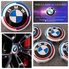 BMW ALLOY WHEEL 50th ANNIVERSARY CENTRE CAPS 68mm SET OF 4 
