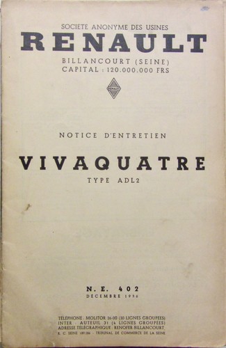 1936 renault vivaquatre - ,
