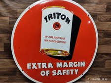 Porcelain Triton Enamel Metal Sign Size 30" Inches Round