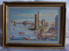 Painting painting 20th century Paris banks the Seine character taste 18th century2