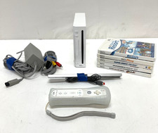 NINTENDO WII RVL-001(USA) Console w/ Cords Controller & 5 Games (Tested)