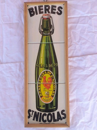 Plaque émaillée bière - ,