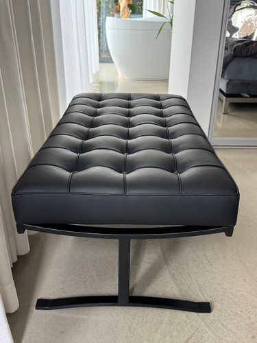 Banquette cuir bauhaus noir - banquette,