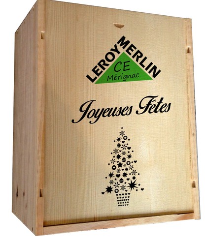 Caisse bois vins - bois, glissière