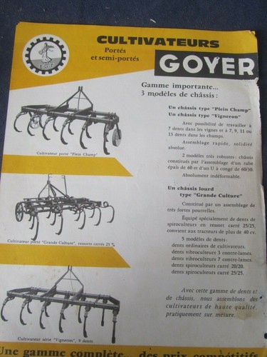 Ancienne brochure herses - ancienne, goyer