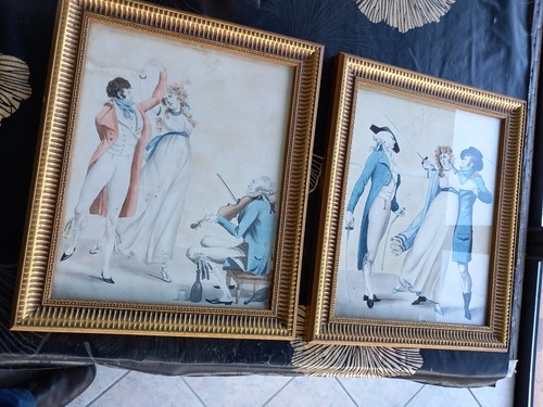 Paire gravures 19eme - paire,