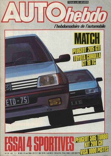 Auto hebdo 422 05 - auto, 31/05/1984