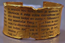 Vintage mode 1990's Bracelet manchette signé Nelly Biche de Bere Cuff bracelet